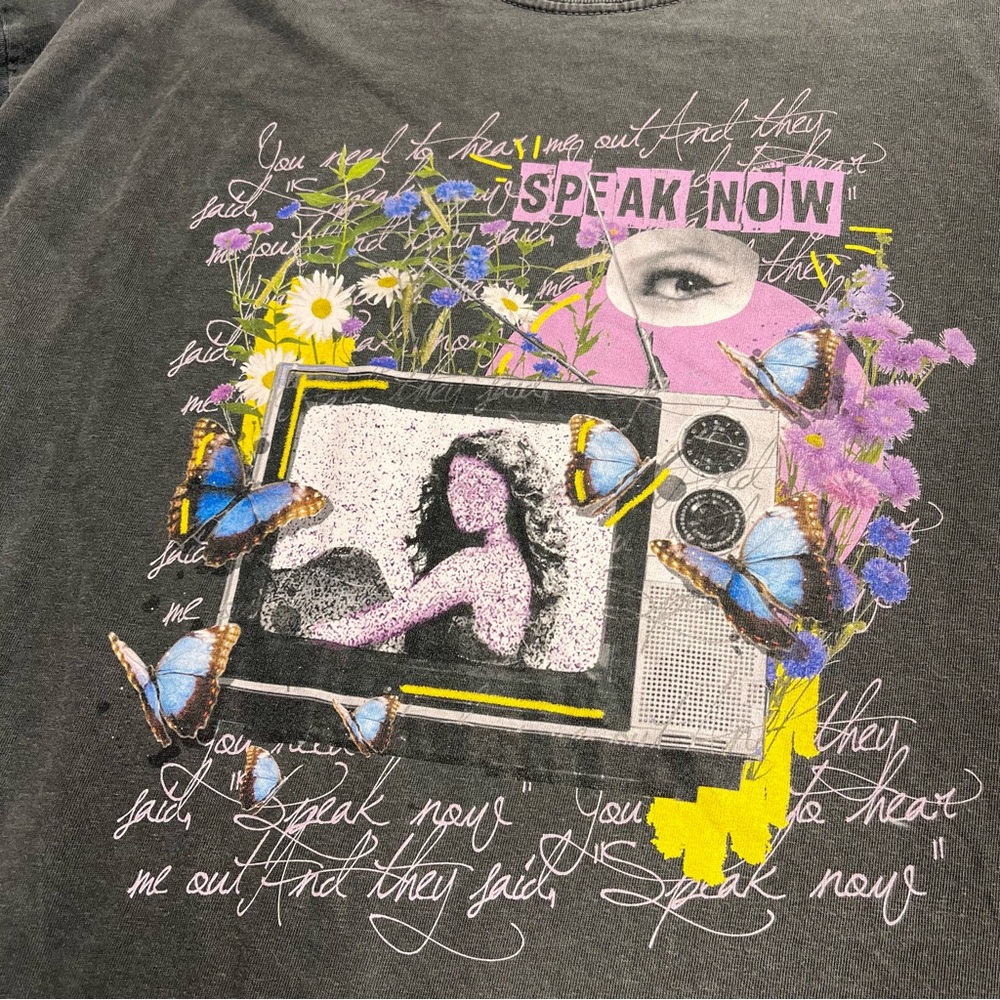 Imperfect Speak Now tshirt 100%‎ cotton Comfort Colors 2XL graphic tshirt grey
